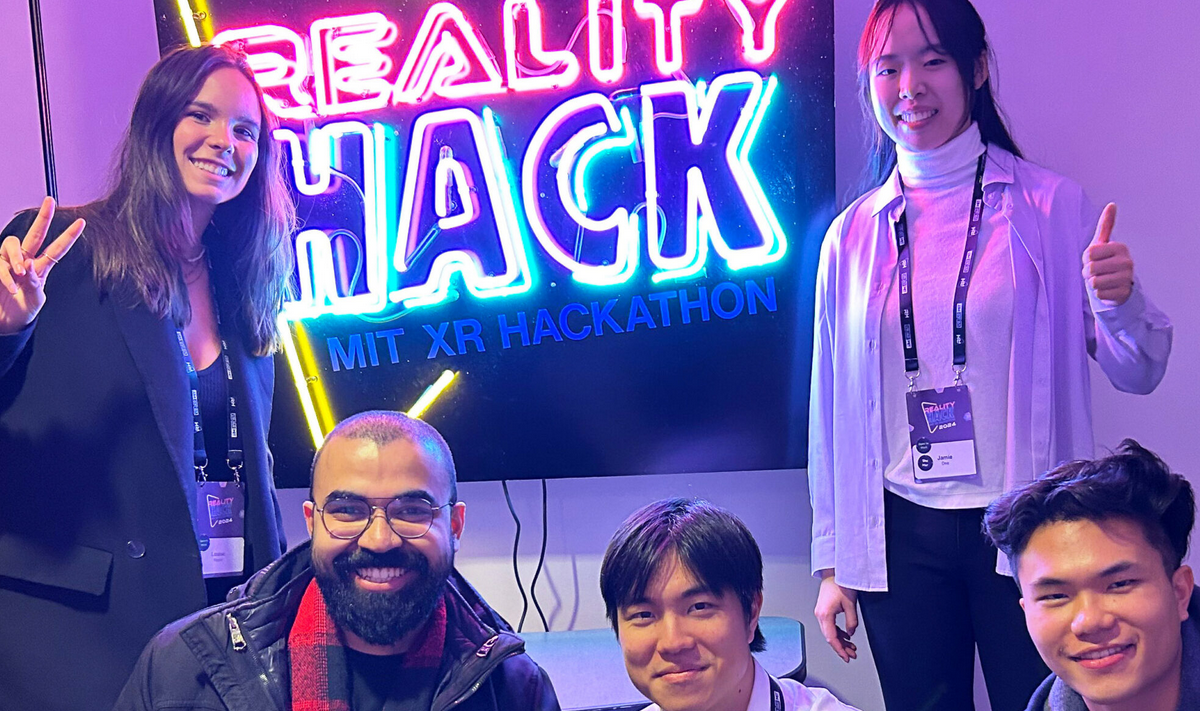 Louise Royer ‘22 with teammates at the MIT Reality Hack Competition.